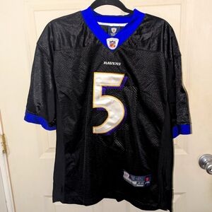 Reebok NFL Baltimore Ravens Flacco Men's Embroided Football Jersey Black Size 48